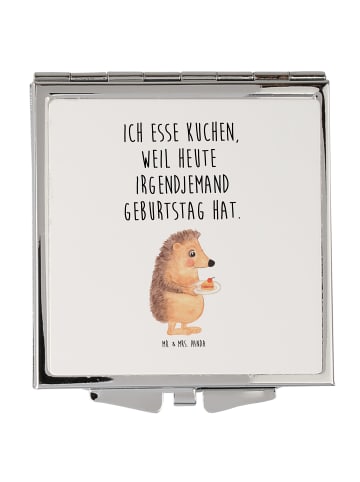 Kleiner Spiegel Igel Kuchenstück mit Spruch in Weiß