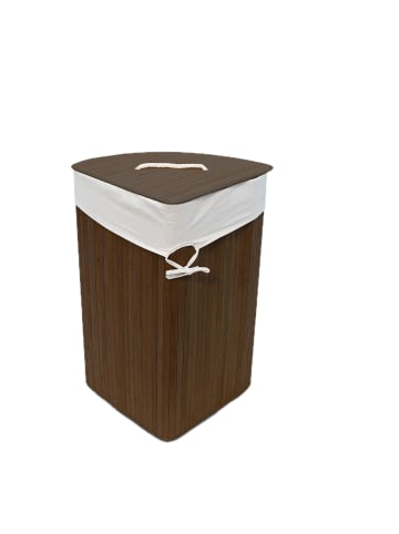 relaxdays 2 x Eckwäschekorb in Braun - (B)49,5 x (H)65 x (T)37 cm