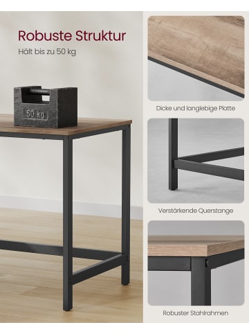 VASAGLE Schreibtisch Barnet in Kamelbraun-Schwarz - (B)120 x (H)76 x (T)60 cm