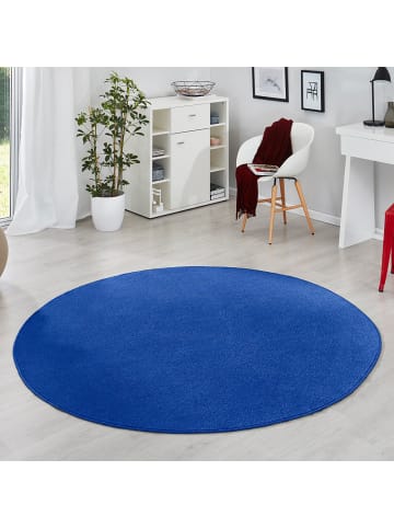 Hanse Home Runder Teppich Uni Fancy rund blau