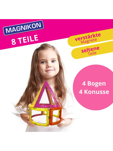 MAGNIKON Magnetische Bausteine 4 Konus + 4 Bogen- ab 3 Jahren