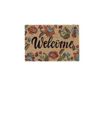 relaxdays Kokosfußmatte "Welcome" in Bunt - 40 x 60 cm