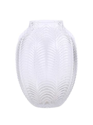 Chic Antique Vase Glas mit Blatt Muster 18x14 cm