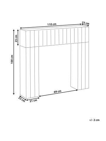 Beliani Kaminumrandung BUNBURY in Braun - (W) 110 x (H) 100 x (L) 23 cm