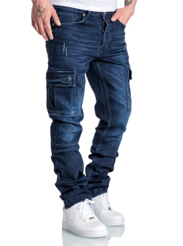 Amaci&Sons Regular Slim Cargo Jeans MIAMI in Dunkelblau