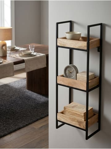 KADIMA DESIGN Wandregal 27x77x18 cm Massivholz / Metall Hängeregal