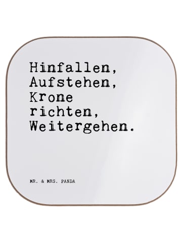 Mr. & Mrs. Panda Untersetzer Hinfallen, Aufstehen, Krone richten... in Weiß