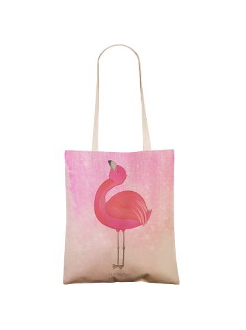 Mr. & Mrs. Panda shopping bag Flamingo Stolz ohne Spruch in Aquarell Pink
