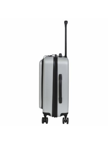 Valentino Bags Explorer Carry On - 4-Rollen-Kabinentrolley mit Getränkehalter 53 cm USB in silver