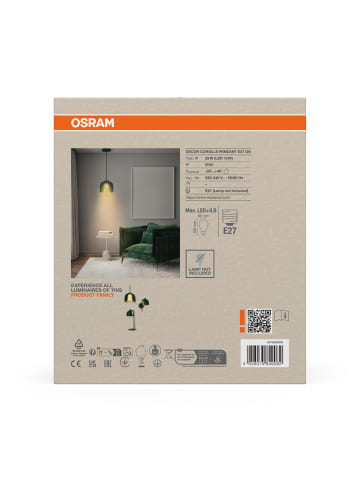 Osram Decor Corolle Pendelleuchte E27 Grün Metall Glas