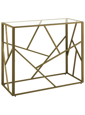 Beliani Konsolentisch ORLAND in Gold/Transparent - (W) 100 x (H) 85 x (L) 40 cm