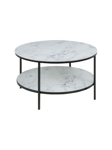 ebuy24 Couchtisch Almaz Glas Weiß 80 x 80 cm