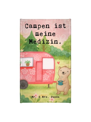 Mr. & Mrs. Panda Gästehandtuch Bär Camper Design mit Spruch in Weiß
