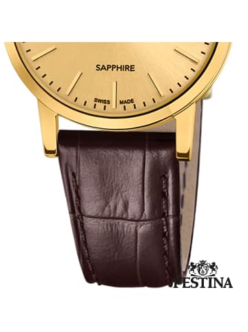 Festina Analog-Armbanduhr Festina Swiss Made braun klein (ca. 29mm)