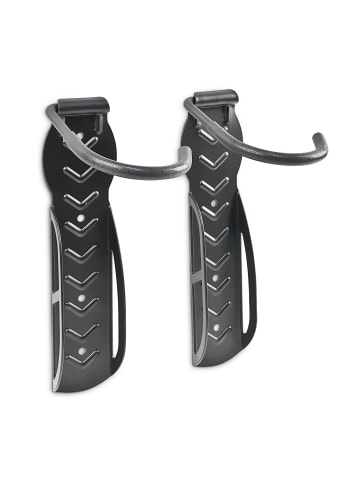 relaxdays 2er Set Fahrradwandhalter in Schwarz - 25 kg Tragkraft