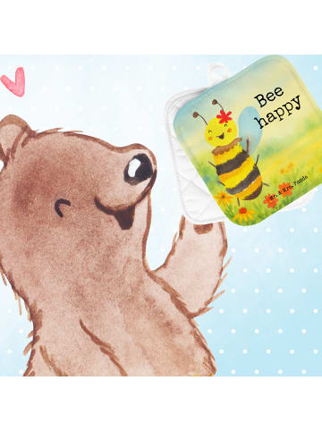 Mr. & Mrs. Panda Topfuntersetzer Biene Happy Design mit Spruch in Weiß