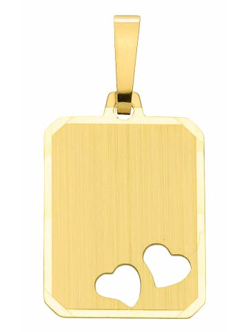 Adeliás Damen 585 Gold Gravurplatte Anhänger in gold