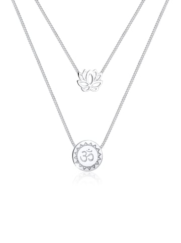 Elli Halskette 925 Sterling Silber Lotusblume, Om in Silber