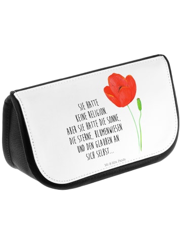 Mr. & Mrs. Panda Waschbeutel Blume Mohnblume mit Spruch in Weiß