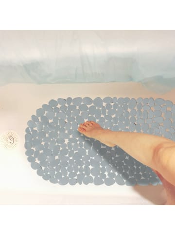 relaxdays 2x Badewanneneinlage in Grau - (B)66,5 x (T)34,5 cm