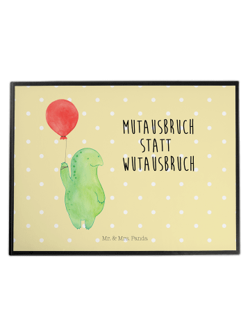 Mr. & Mrs. Panda Schreibunterlage Schildkröte Luftballon mit Spruch in Gelb Pastell