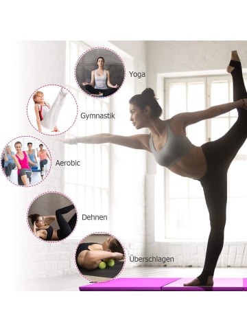 COSTWAY Gymnastikmatte 240x117x5cm in Rosa