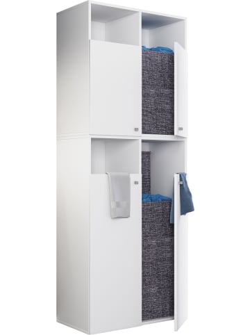 VCM  Wäscheschrank Wäschetruhe Wäschebox Klidas XXL 4f in Weiß