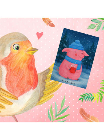 Mr. & Mrs. Panda valentinstagskarte Schweinchen Glühwein Design ... in Weiß