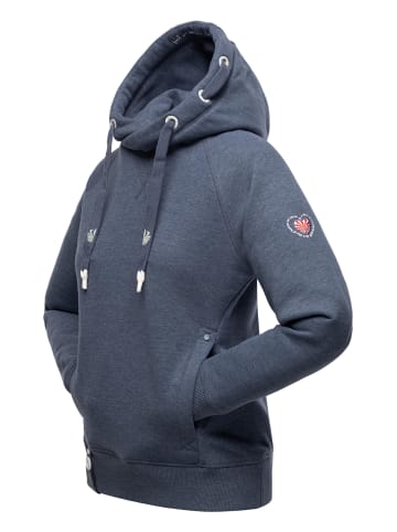 Navahoo Kapuzensweatshirt Liebesmäuschen in Dusty Blue Melange