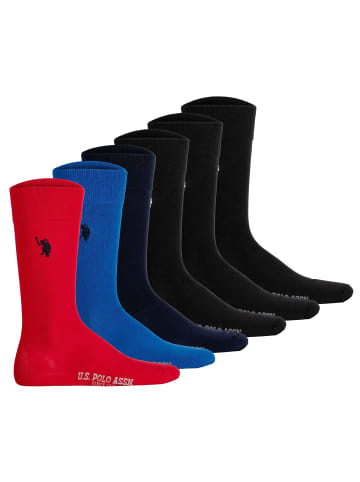 U.S. Polo Assn. Socken 6er Pack in Schwarz/Marine/Royalblau/Rot