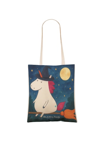Mr. & Mrs. Panda Shopper Bag Einhorn Hexe Design ohne Spruch in Weiß