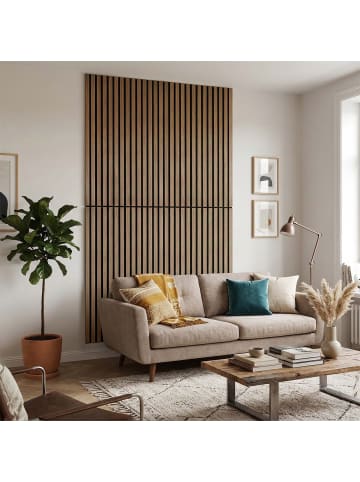 relaxdays 4 x Akustikpaneele in Natur - (B)60 x (H)120 cm