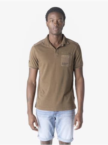 KOROSHI Herren polo mit kurzem Ã¤rmel in braun