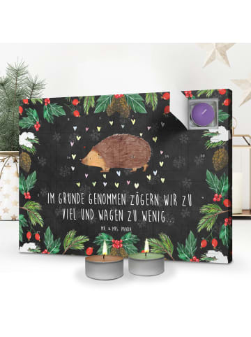 Mr. & Mrs. Panda Adventskalender Igel Herzen mit Spruch in Kreidetafel