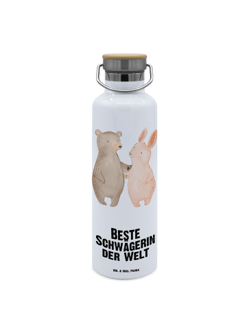 Mr. & Mrs. Panda Große Trinkflasche Hase Beste Schwägerin der We... in Weiß