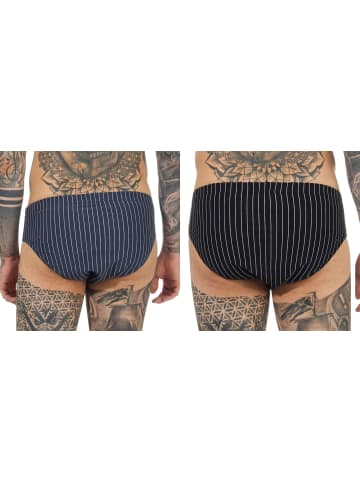 NORMANN Rio Slip Unterhosen zeitlosem Design - 66473 in Ringel schwarz/weiß