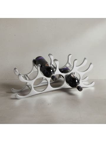 KADIMA DESIGN Modernes Weinregal, Metall, 9 Flaschen, silber, stabil und dekorativ