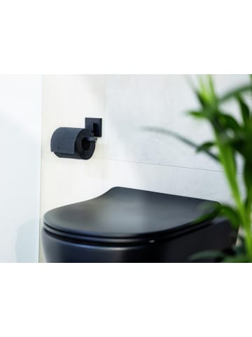 Wenko Toilettenpapierhalter QUADRO in Schwarz, (B) 6 x (H) 11 x (L) 14 cm