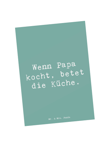 Mr. & Mrs. Panda Postkarte Spruch Vater Koch mit Spruch in Meeresbrise