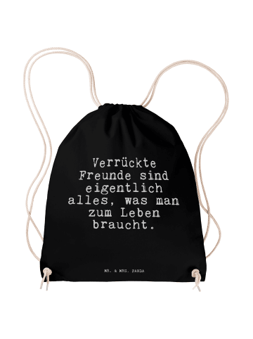 Mr. & Mrs. Panda Alltagstasche Verrückte Freunde sind eigentlich... in Schwarz