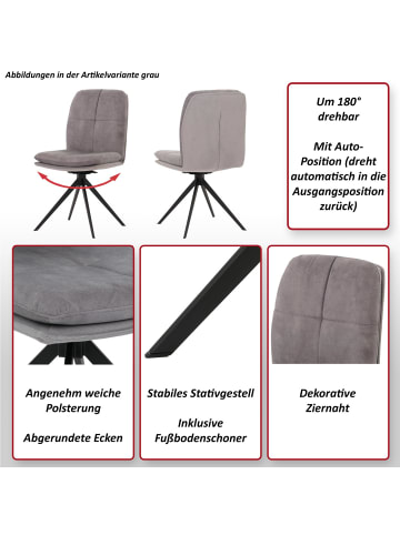 MCW 2er-Set Esszimmerstuhl M68, Dunkelgrau