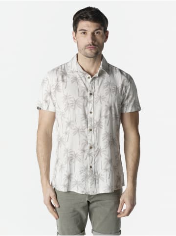 KOROSHI Herren kurzarm-viskosehemd in weiß