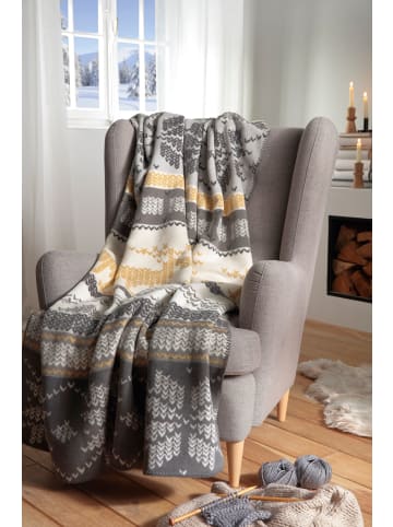 biederlack Biederlack Alpen Chic Wohndecke - Winter Knit in grau