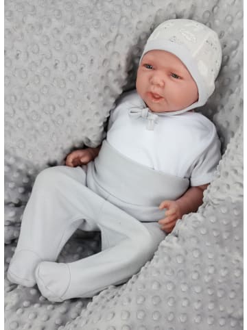 TupTam Unisex Baby Erstlingsmütze zum Binden 2er Pack in grau/weiß