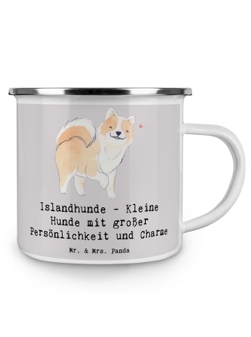 Mr. & Mrs. Panda Trinkbecher Charme Islandhund mit Spruch in Grau Pastell