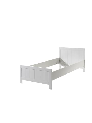 58 aufm Kessel EINZELBETT Karalynn 208x77x96 aus MDF+Massivholz in Weiß