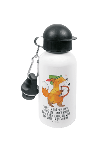 Mr. & Mrs. Panda Kindertrinkflasche Schütze Astrologie mit Spruch in Weiß
