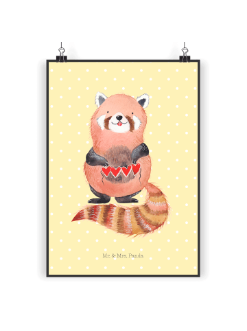 Mr. & Mrs. Panda Bild Roter Panda ohne Spruch in Gelb Pastell