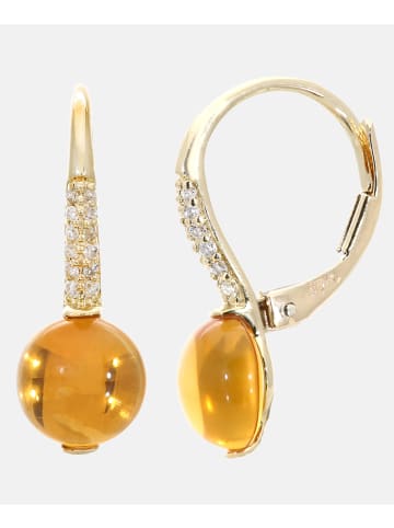 Diamant L'éternel Ohrhänger aus 375 Gelbgold mit 3.00 Karat Diamant mit Citrin