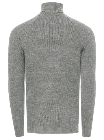 Rusty Neal Slim Fit Feinstrick Business Rollkragen-Pullover in Hell Grau